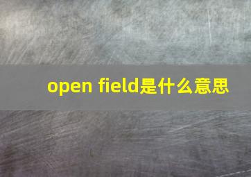 open field是什么意思